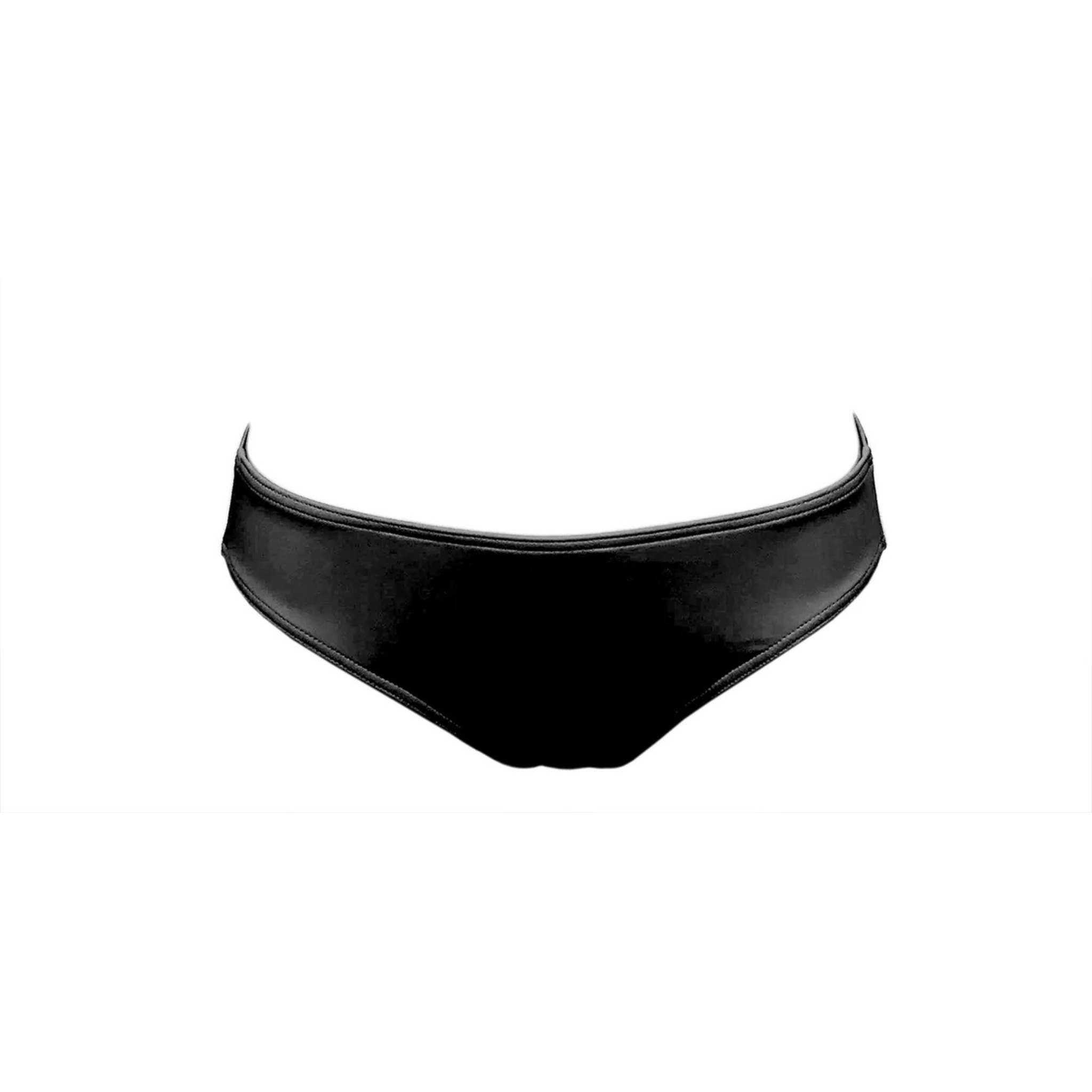 Black wide bikini bottom by Paupa, front view