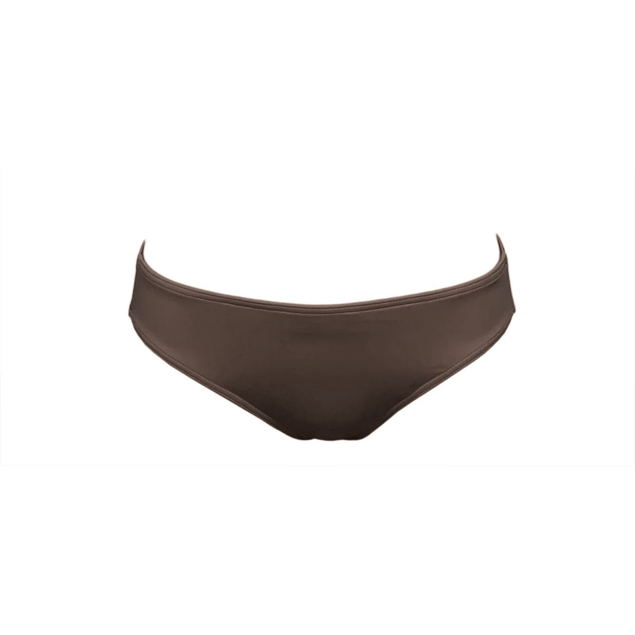 Brown wide bikini bottom by Paupa, front view