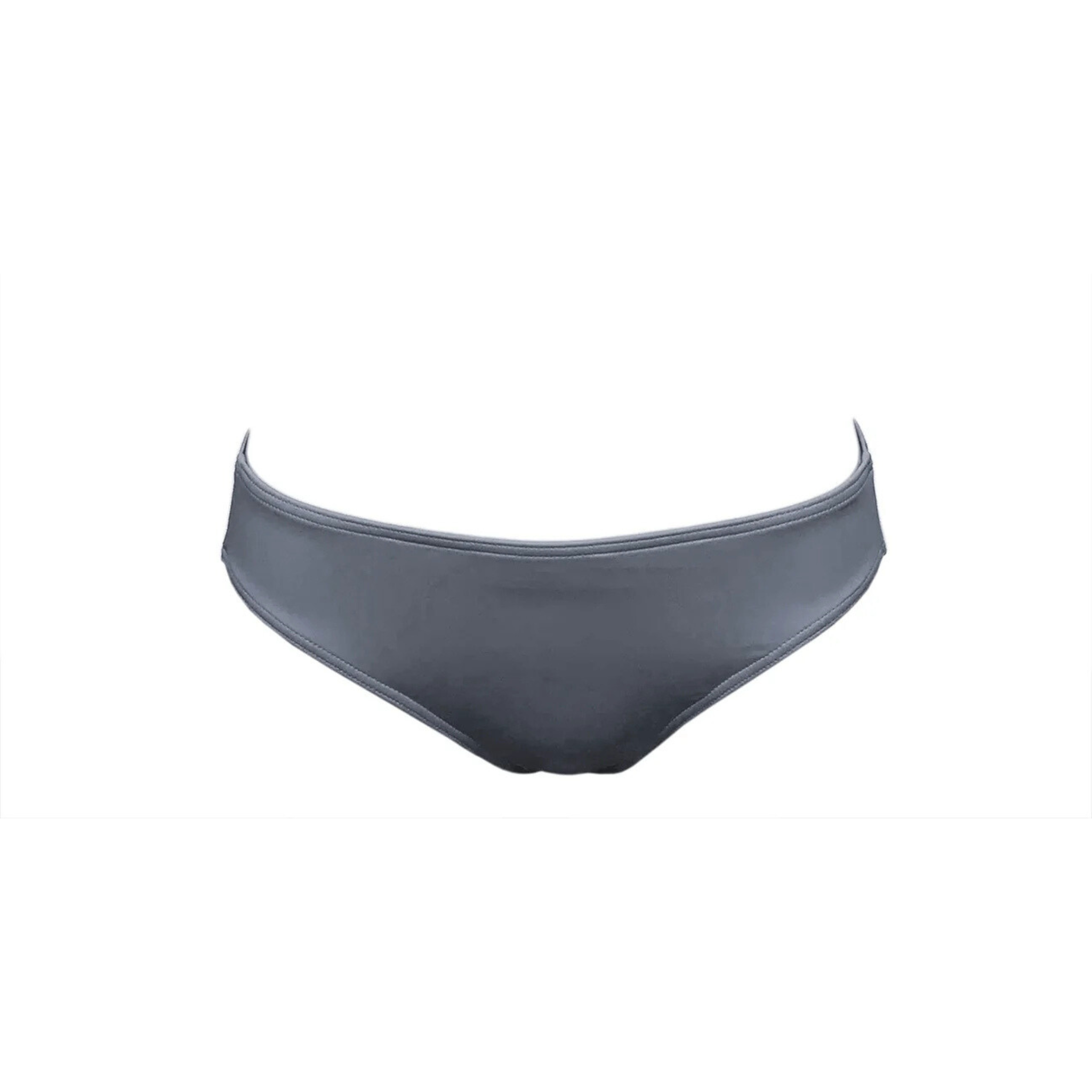 Gray wide bikini bottom by Paupa, front view