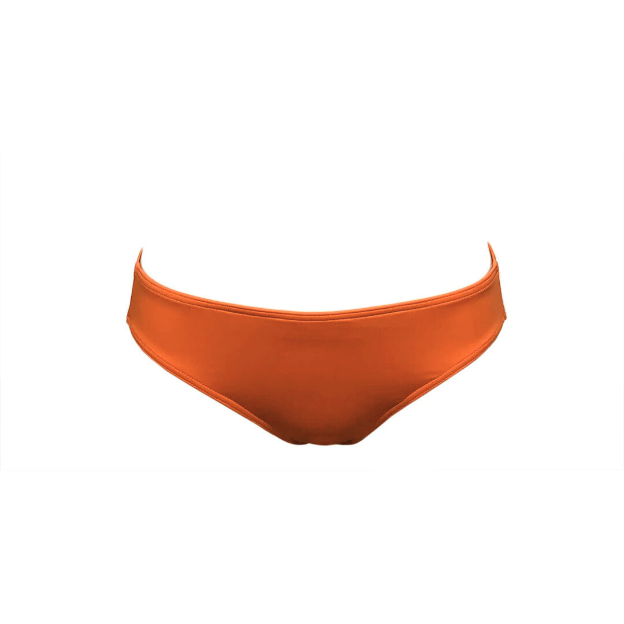 Papaya orange wide bikini bottom by Paupa, front view
