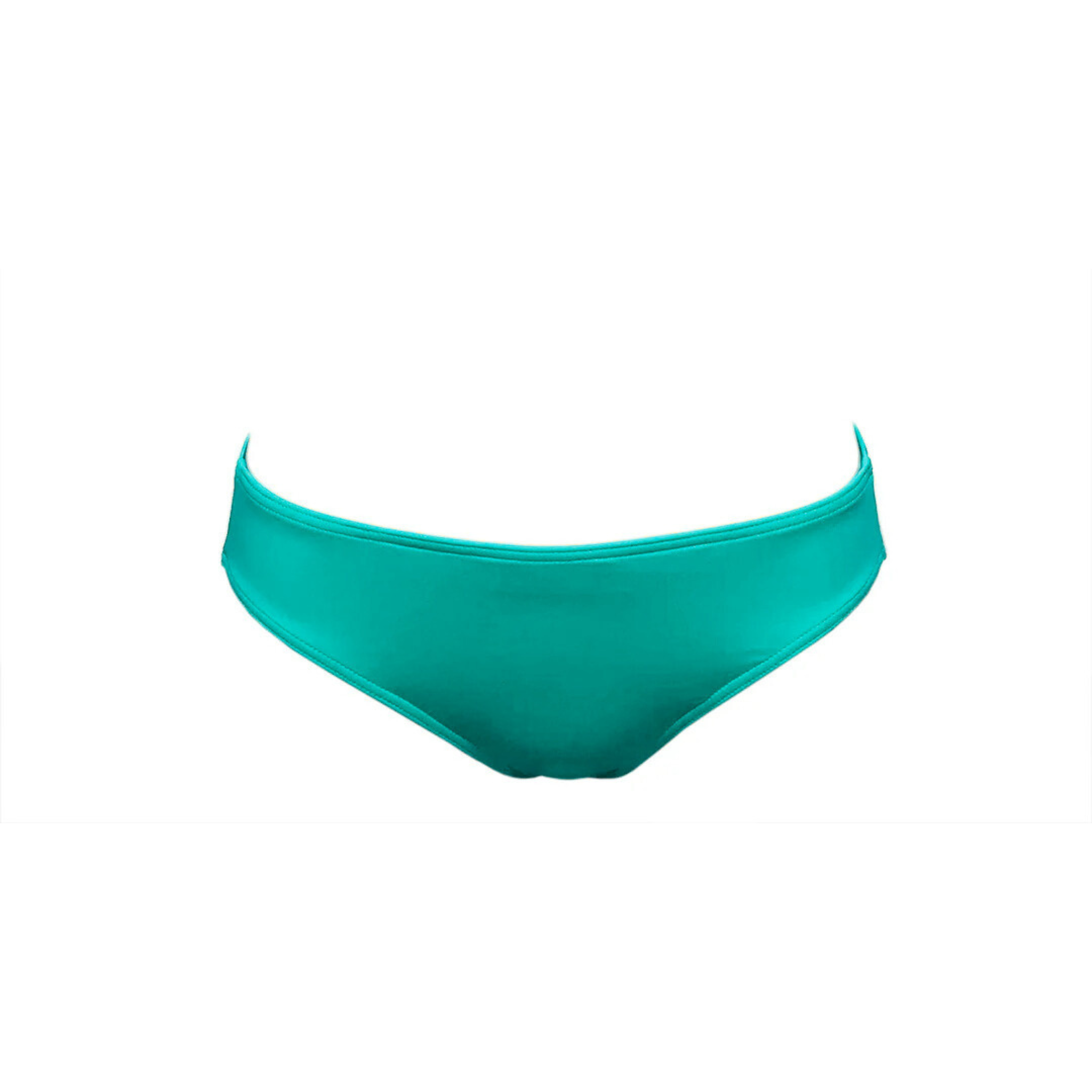 Turquoise blue wide bikini bottom by Paupa, front view