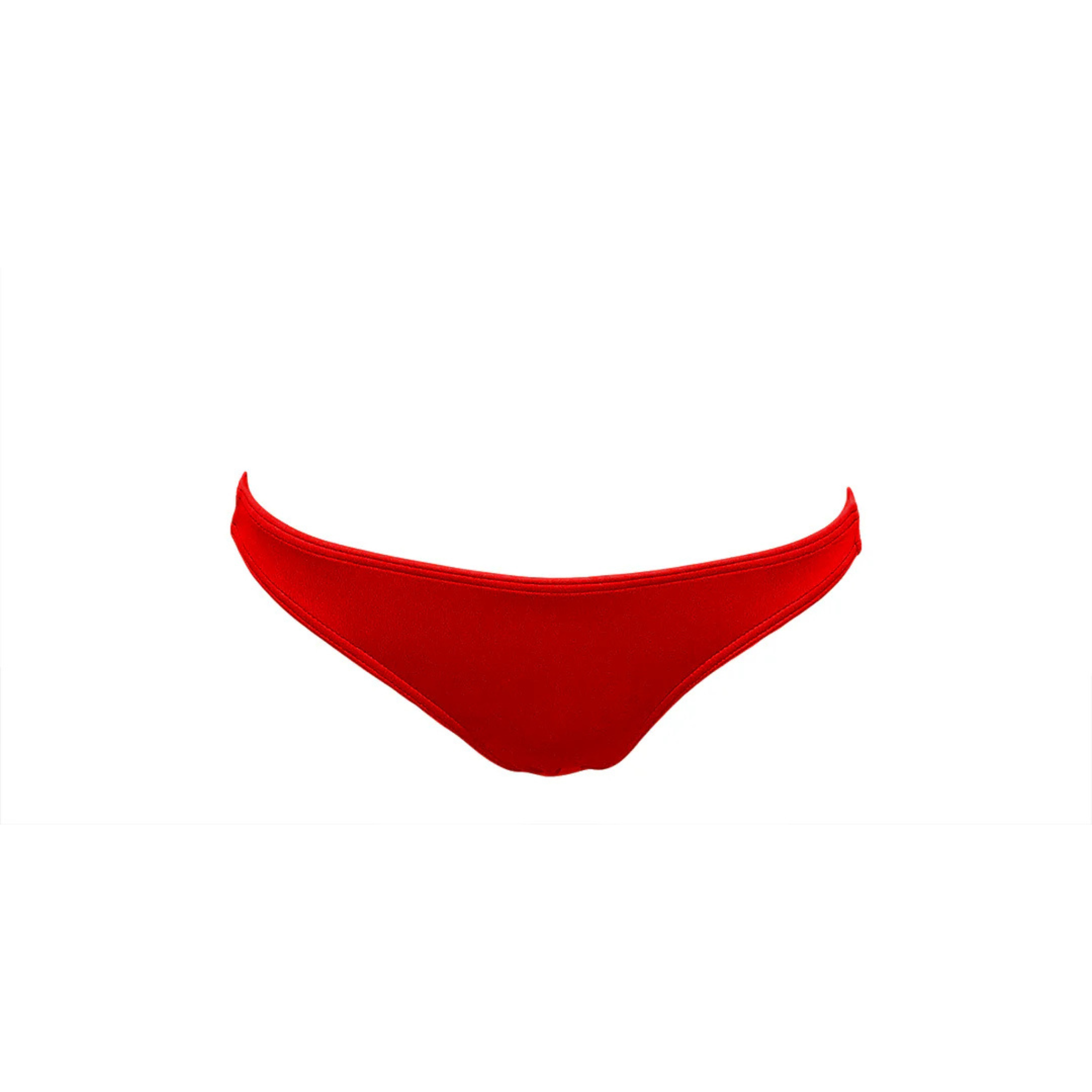 Cherry red thin bikini bottom by Paupa, front view