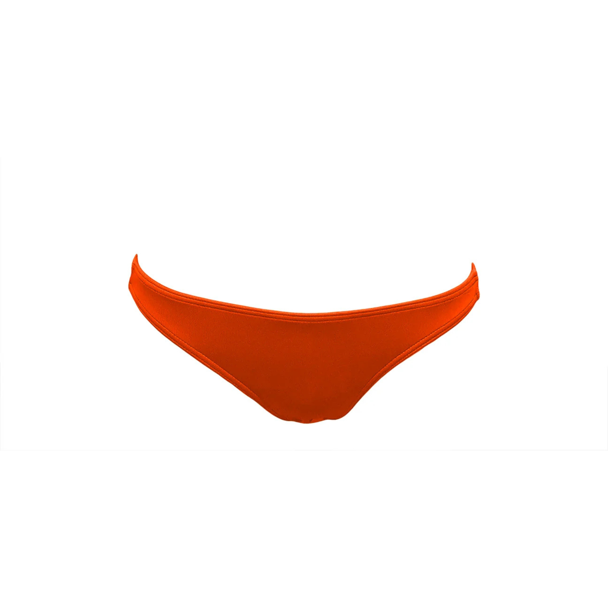 Tangerine orange thin bikini bottom by Paupa, front view