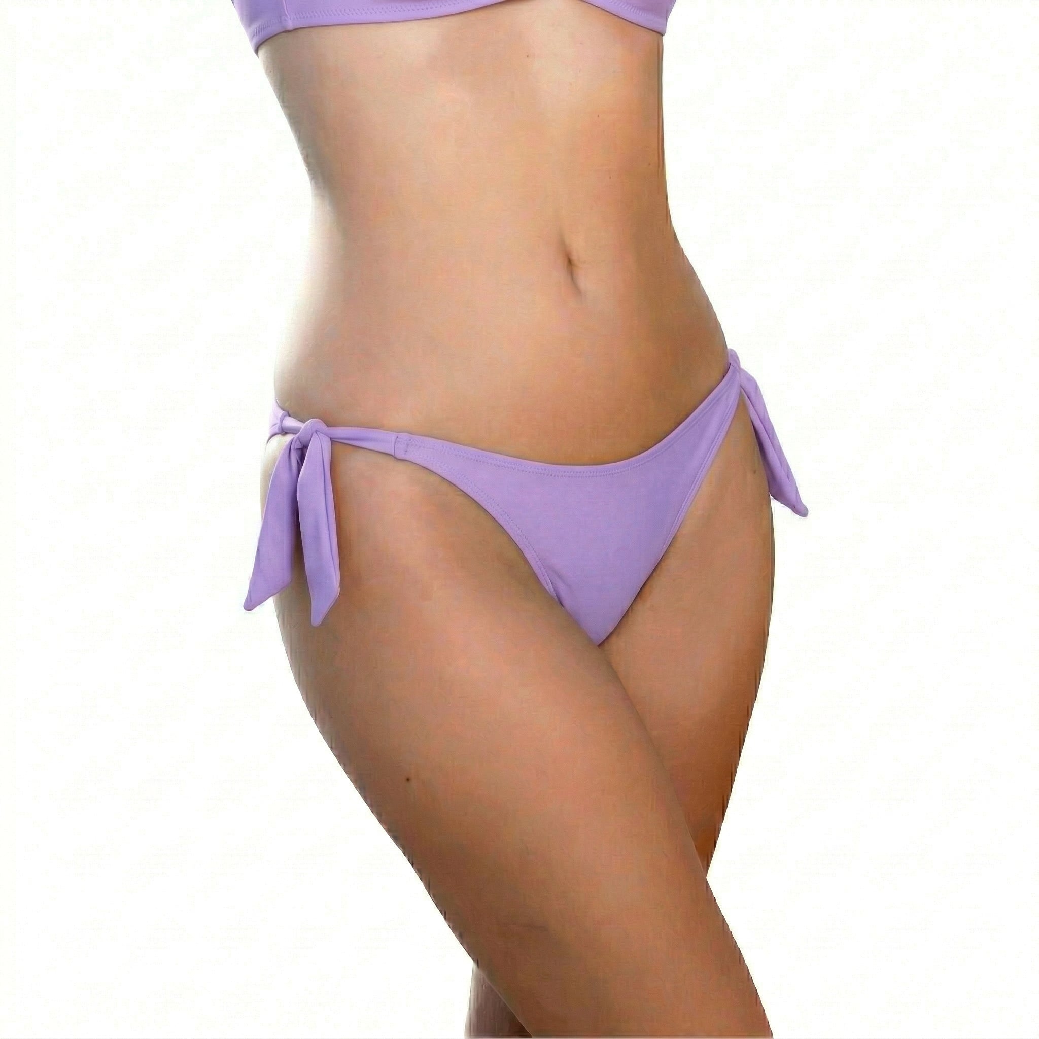 Lavender lilac adjustable bikini bottom by Paupa, front view