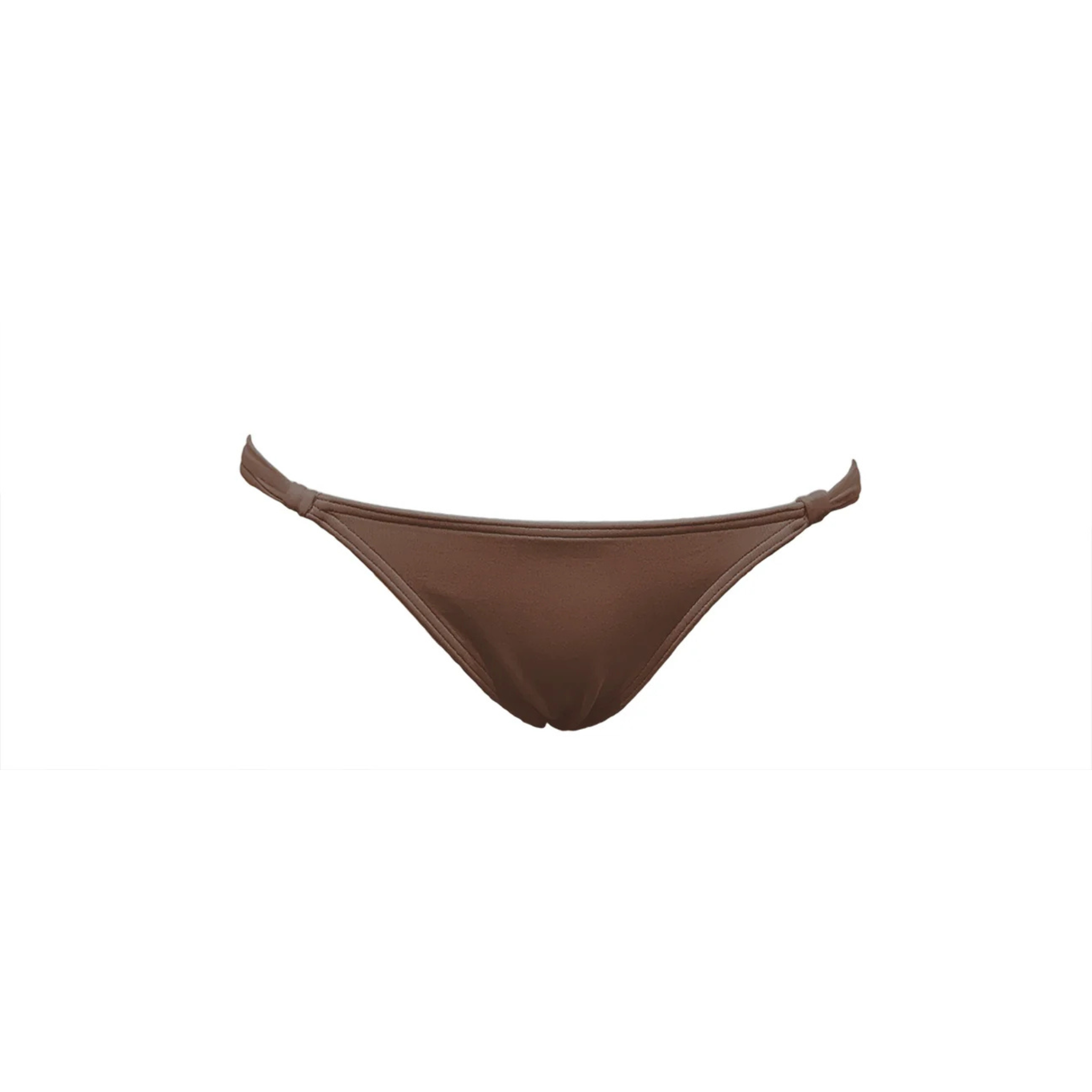 Brown adjustable bikini bottom by Paupa, front view