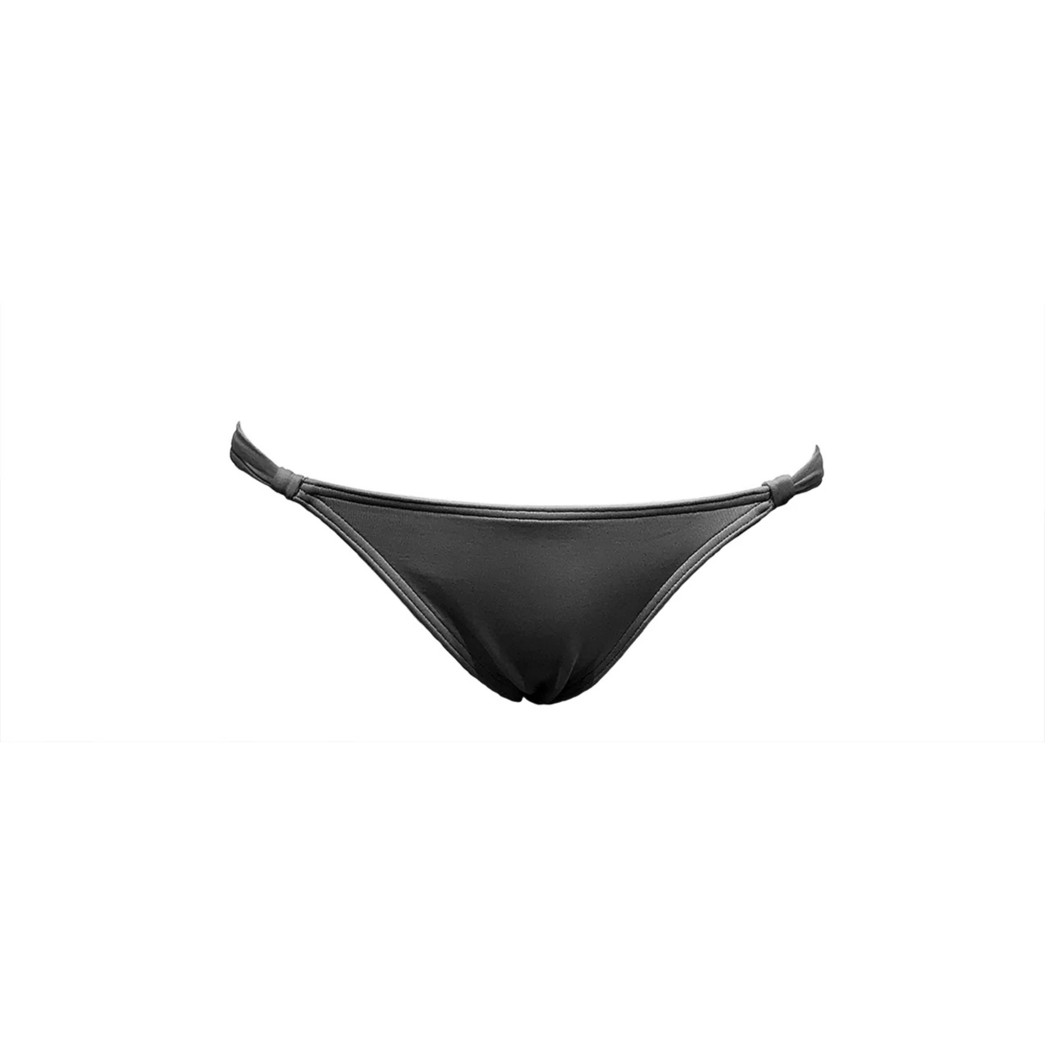 Gray adjustable bikini bottom by Paupa, front view