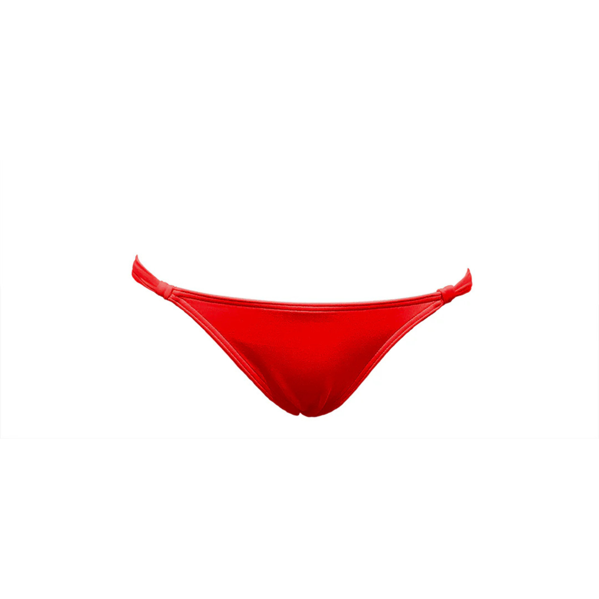 Cherry red adjustable bikini bottom by Paupa, front view