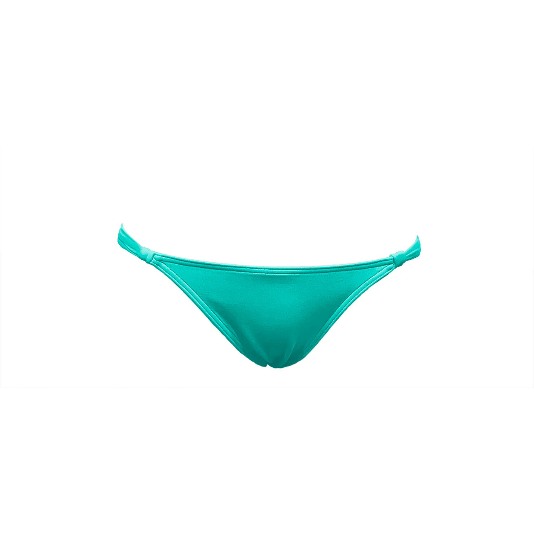 Turquoise blue adjustable bikini bottom by Paupa, front view