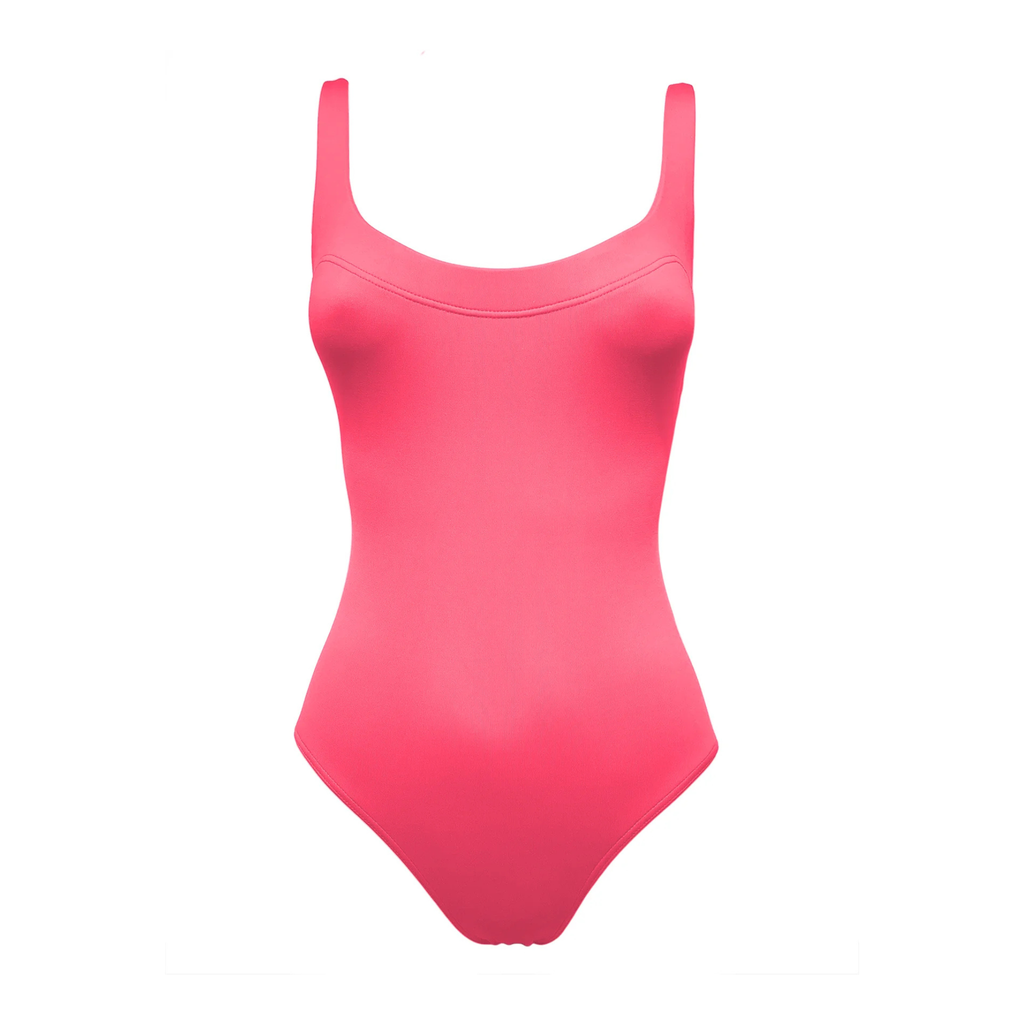 Pink classic swimsuit by Paupa, front view