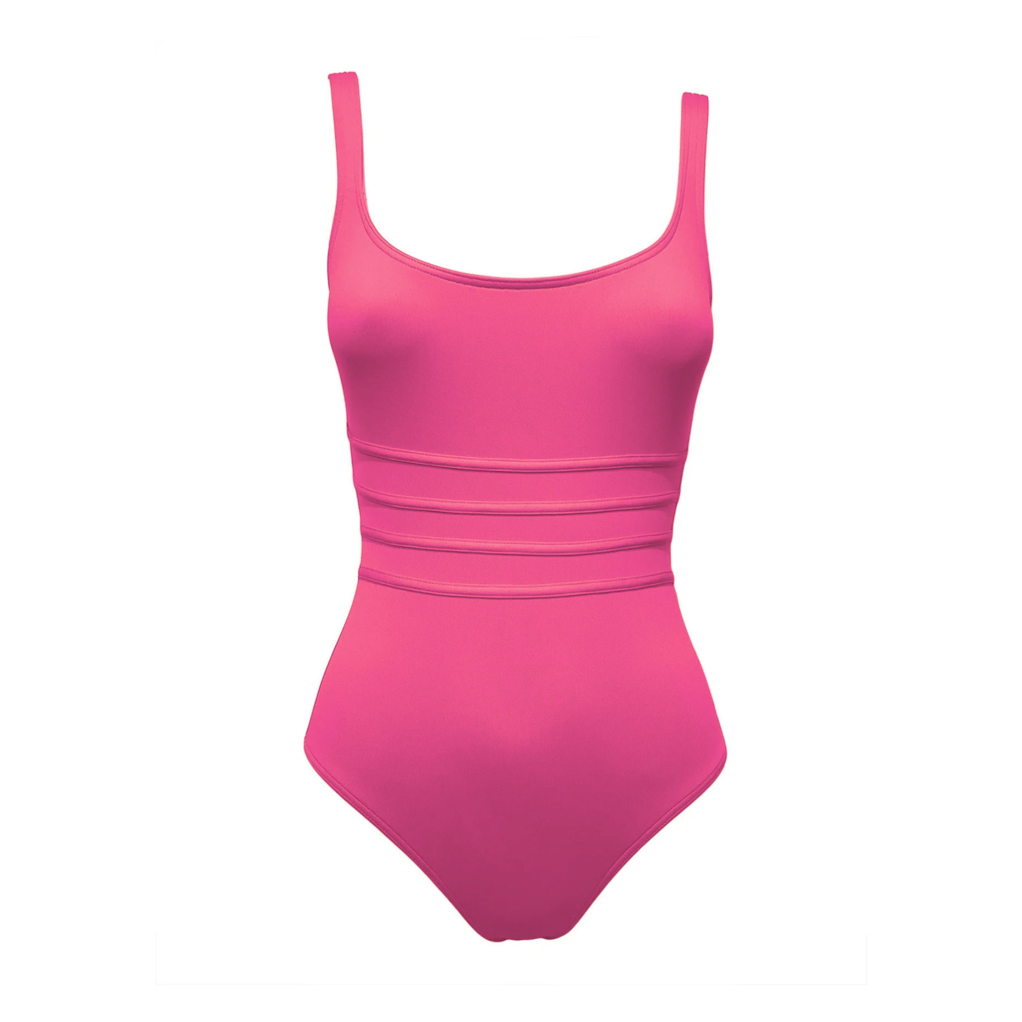 Bougainvillea pink corset swimsuit by Paupa, front view