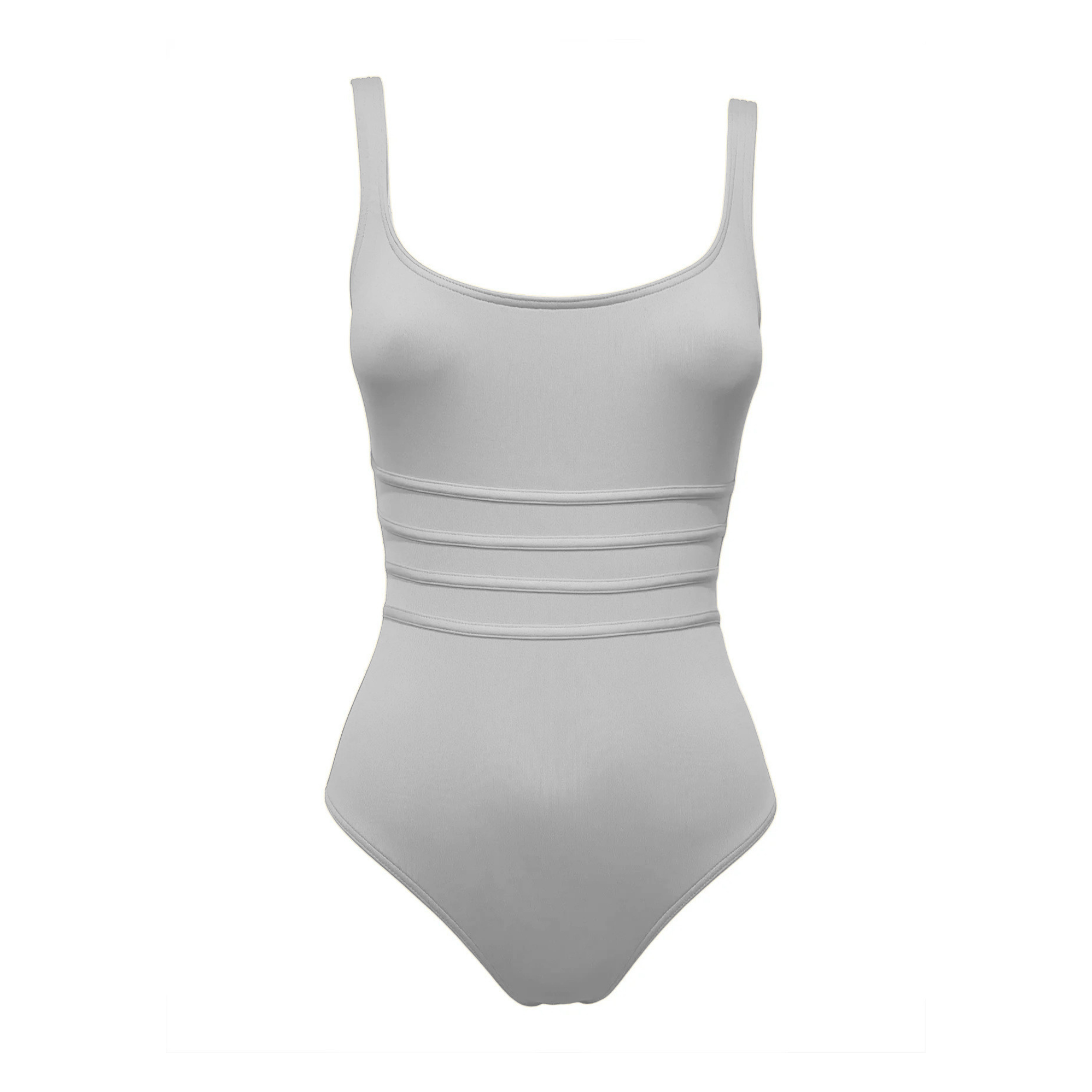 White corset swimsuit by Paupa, front view