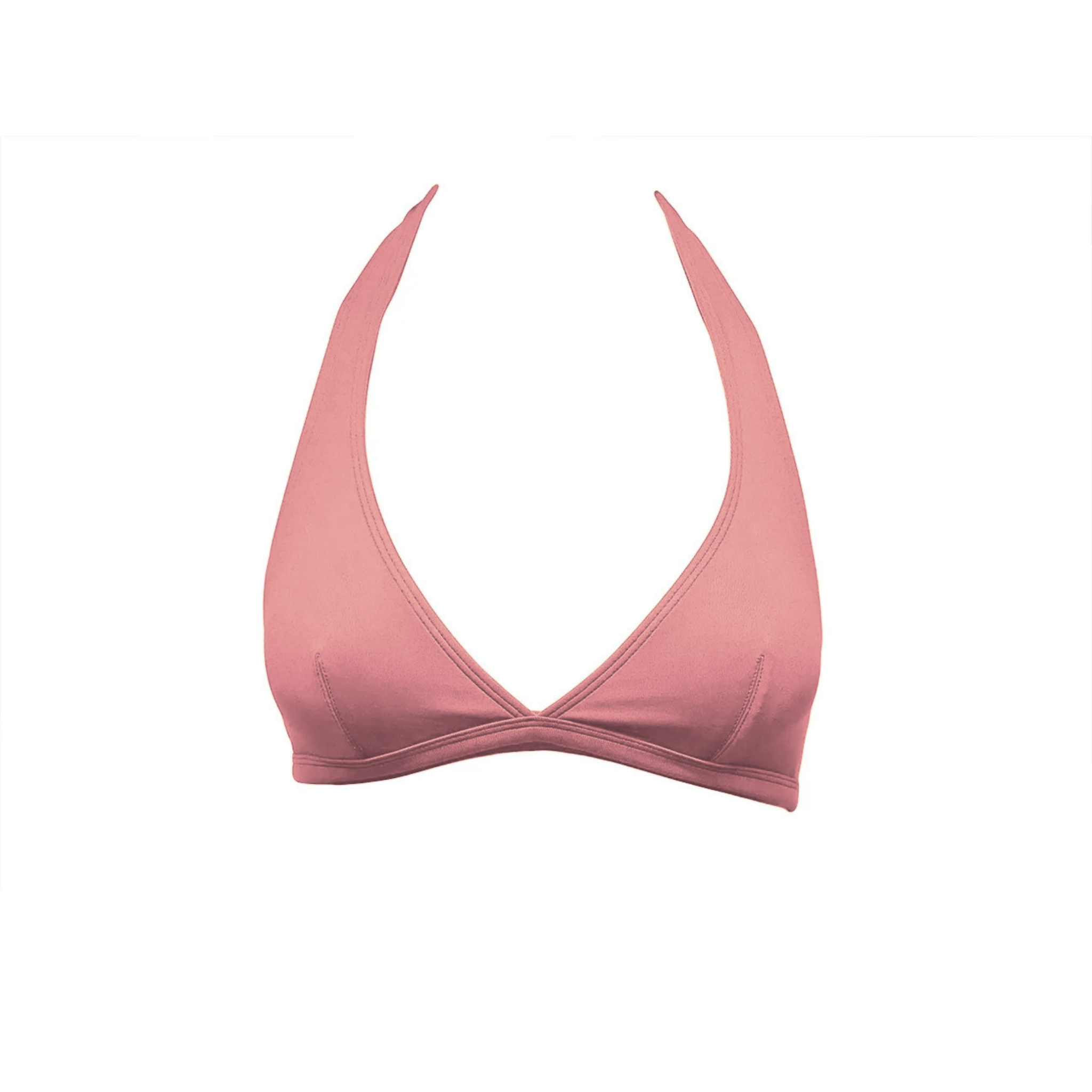 Flamingo pink halter bikini top by Paupa, front view