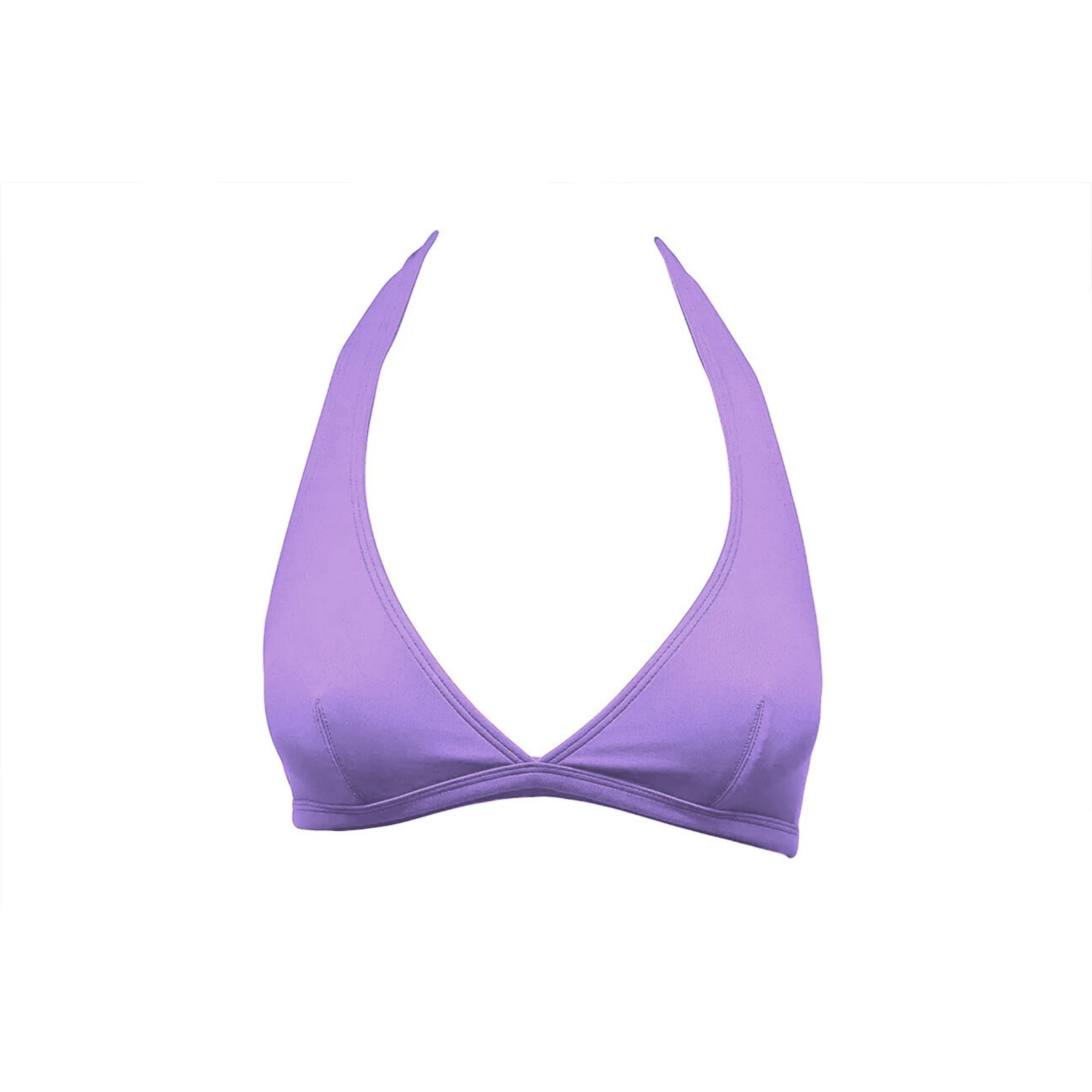 Lavender lilac halter bikini top by Paupa, front view