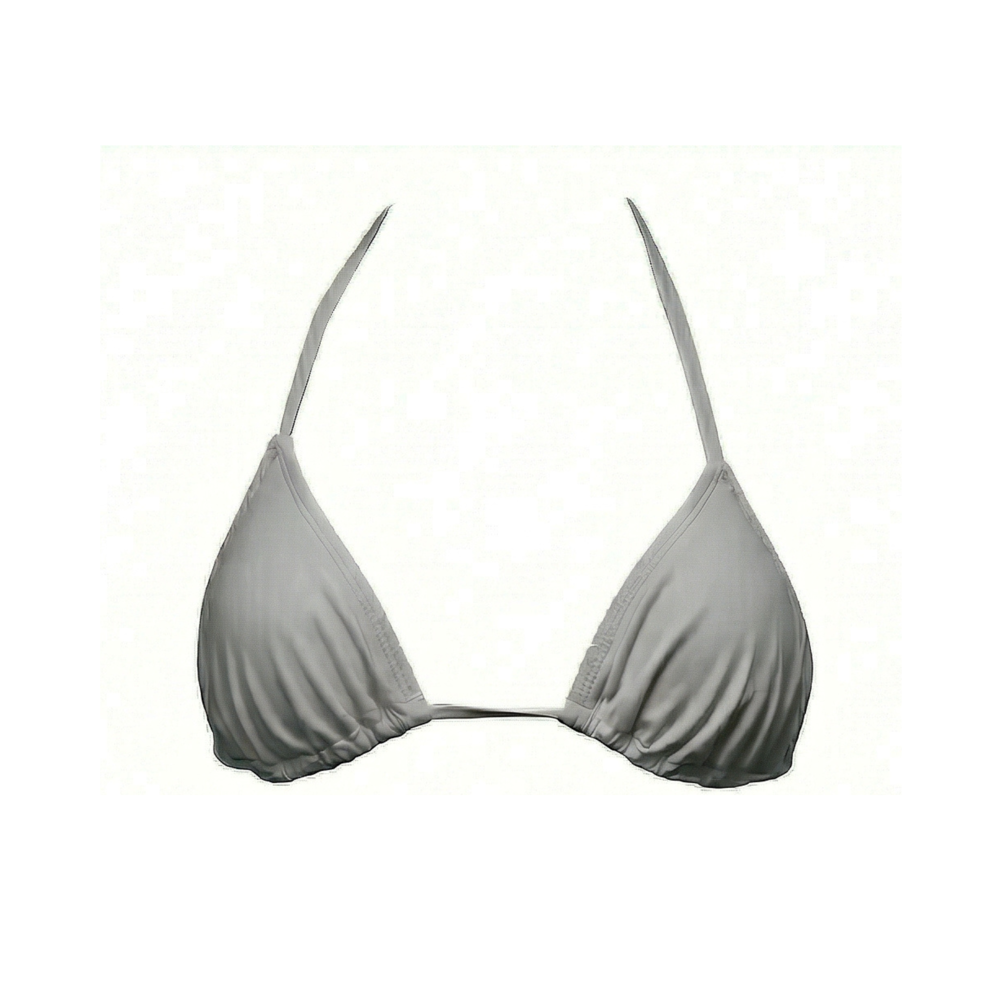 Dolphin gray  triangle bikini top by Paupa, front view