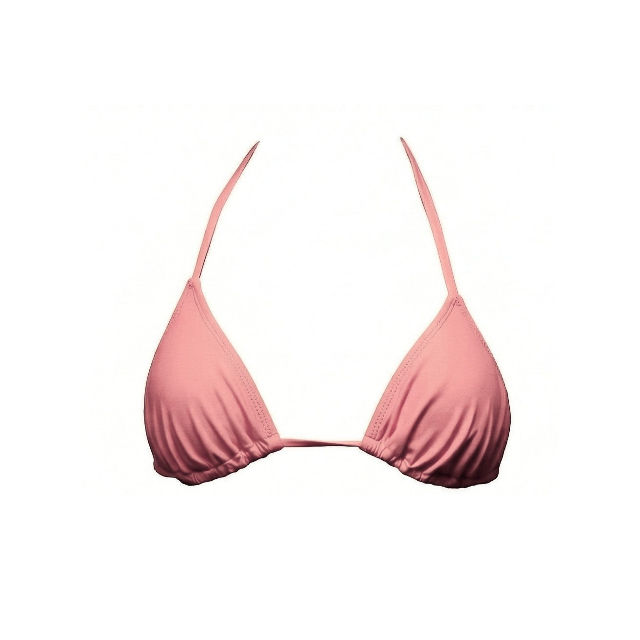 Flamingo pink triangle bikini top by Paupa, front view