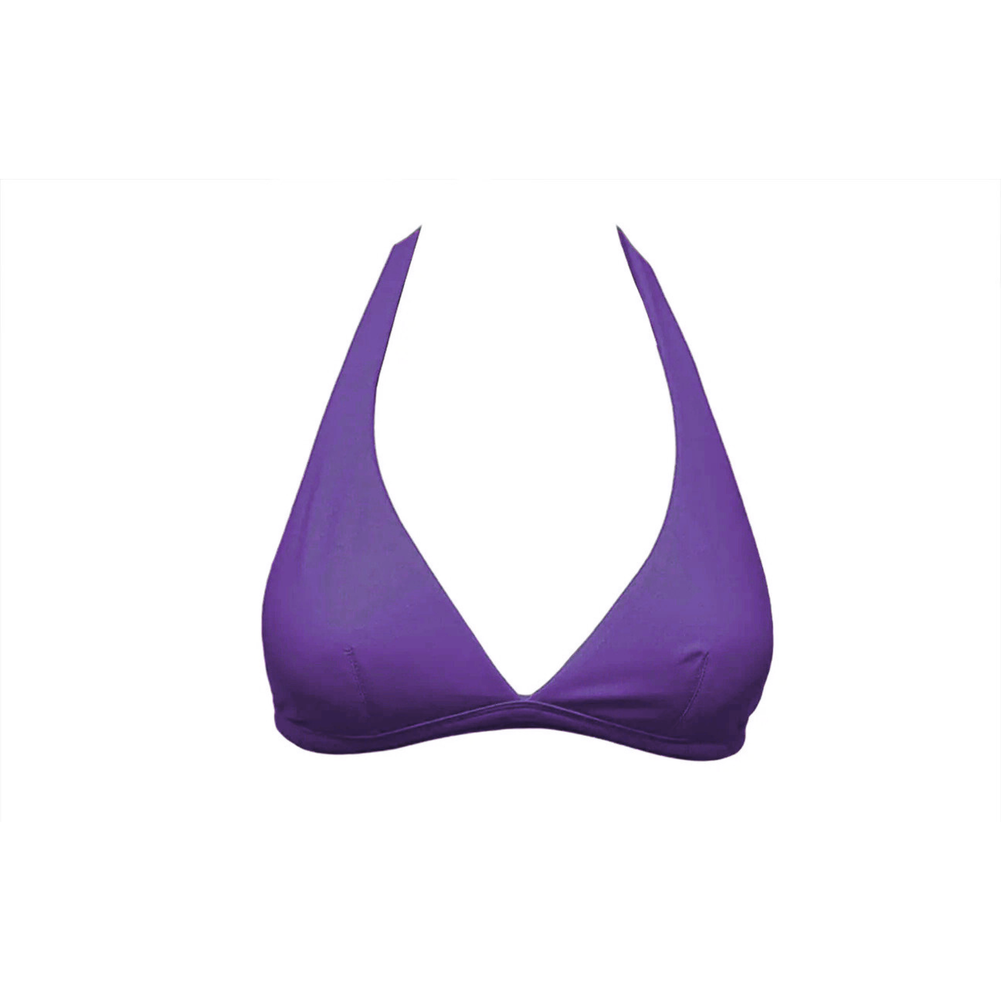 Fig purple halter bikini top with foam by Paupa, front view