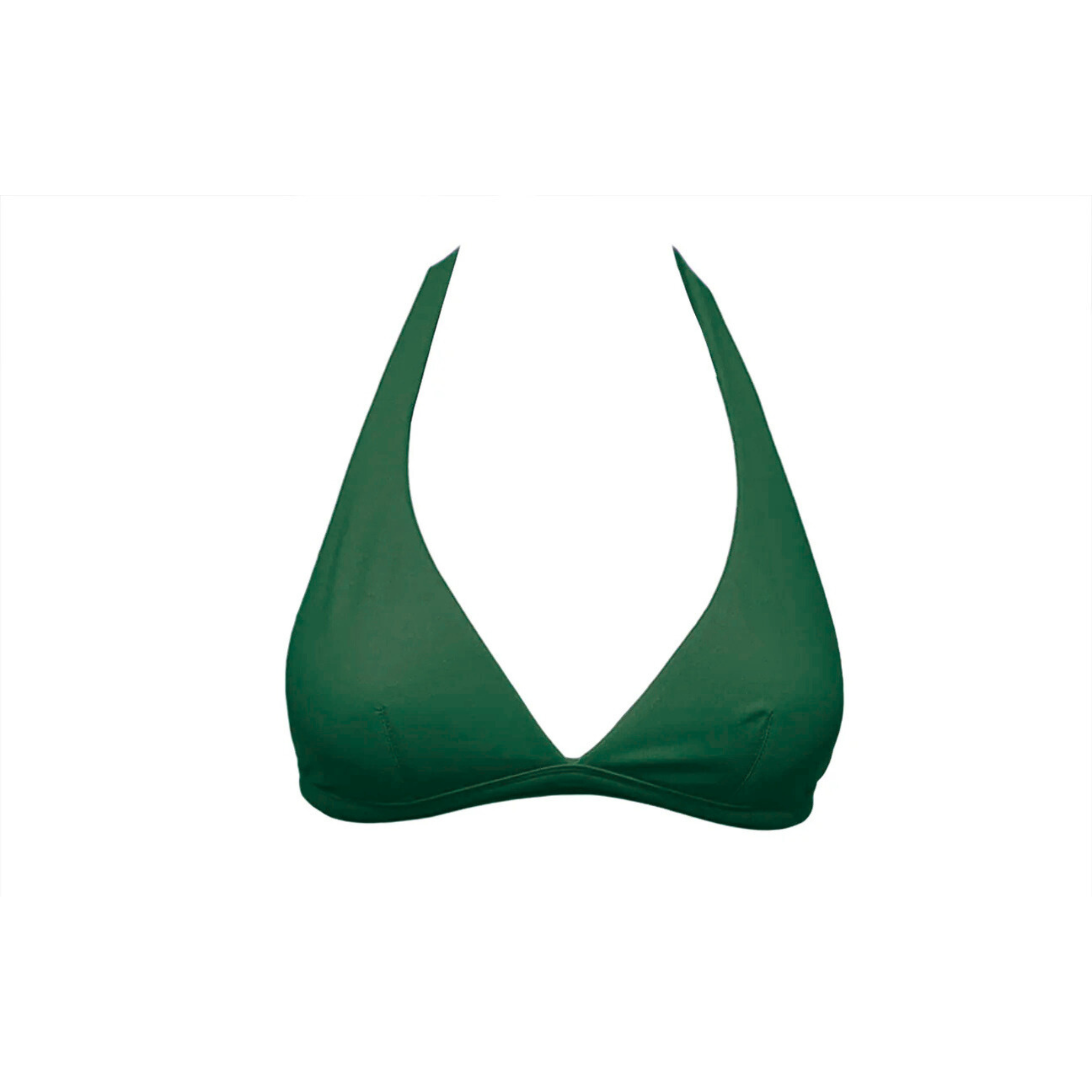 Palm green halter bikini top with foam by Paupa, front view